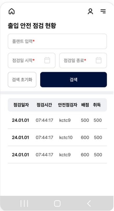 출입 안전 점검 현황
